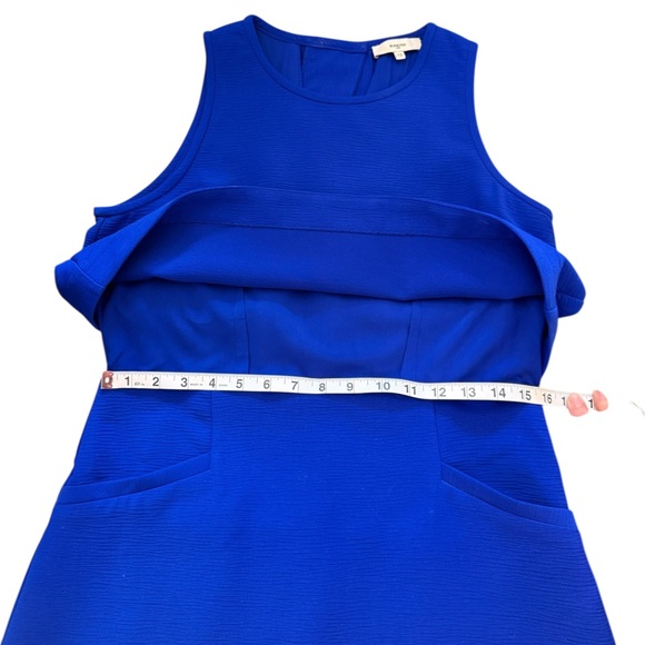 SUNCOO Paris Cyrus Electric Blue Mini Dress Open Back Sleeveless Pockets Size 12 - Picture 16 of 16